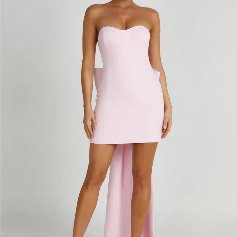 Meshki Meredith Strapless Dress Pink Bow